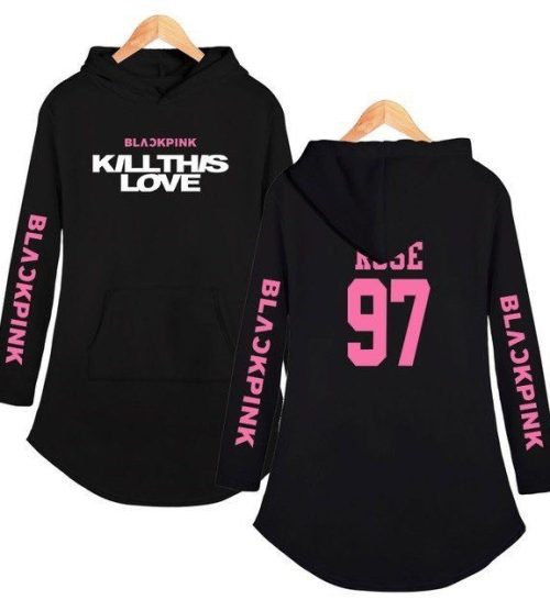 Blackpink Long Sleeve Dress – Rose