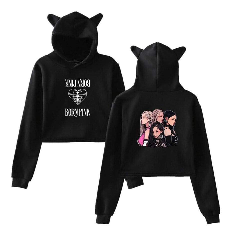 Blackpink Born Pink Cropped Hoodie #11 - Image 2