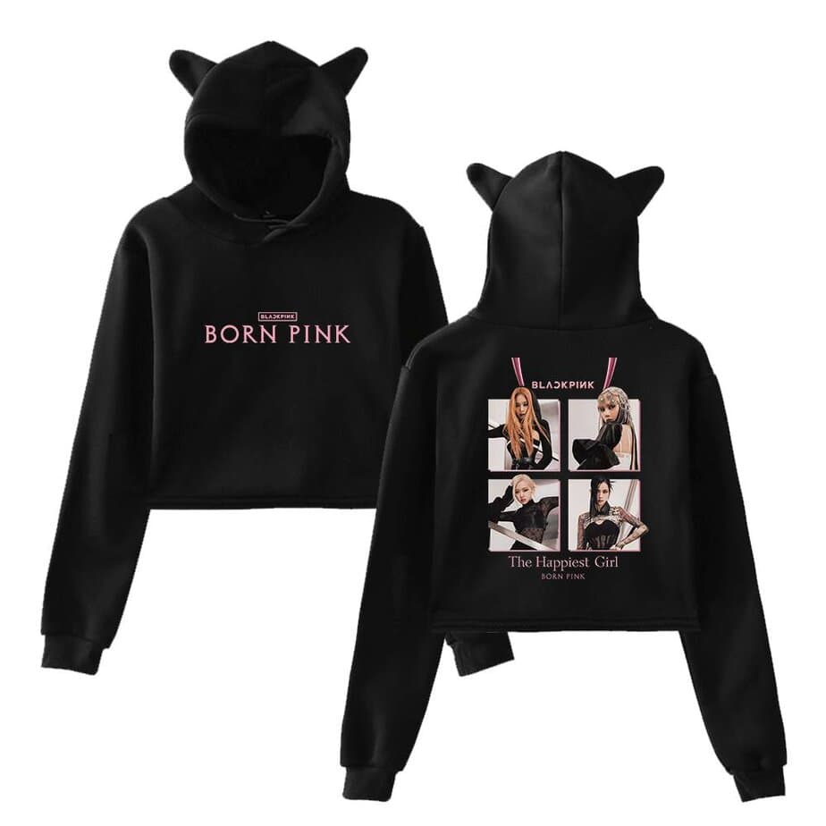 Blackpink Born Pink Cropped Hoodie #2 - Image 2