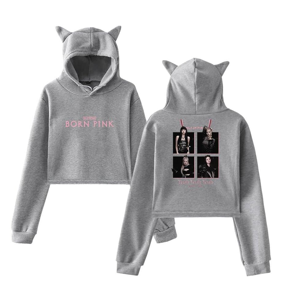 Blackpink Born Pink Cropped Hoodie #5 - Image 4