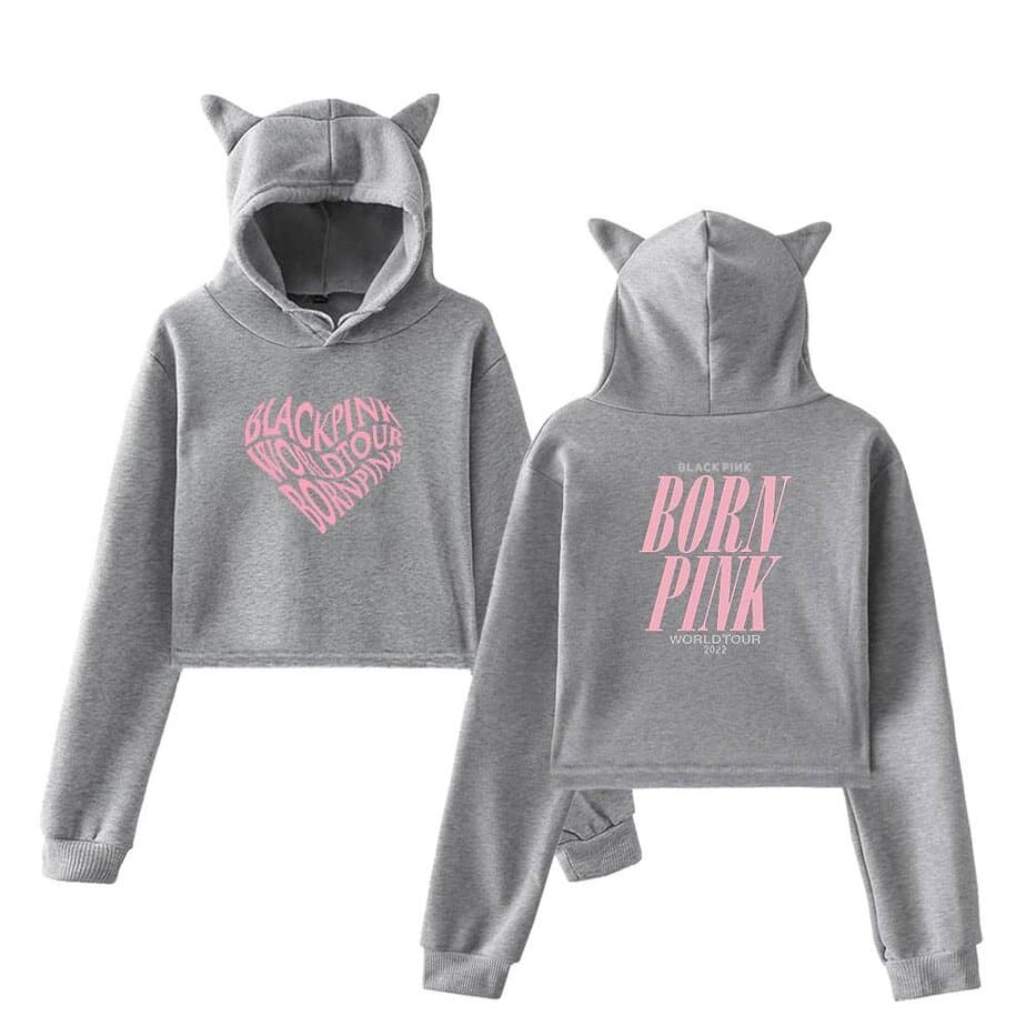 Blackpink Born Pink Cropped Hoodie #7 - Image 4